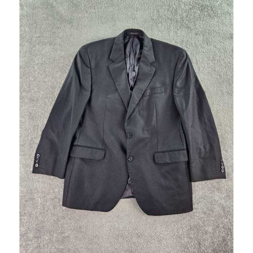 Ralph Lauren Suit Jacket Mens 42 R Black Wool Solid Premium Designer Sport Coat